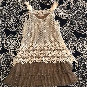 2 Piece Dress- Slip plus Overlay- Size S/M